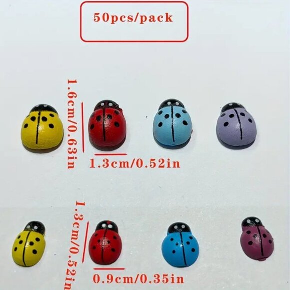 Set of TEN Colorful Bug Beetles Resin Charm Magnets - Picture 3 of 3